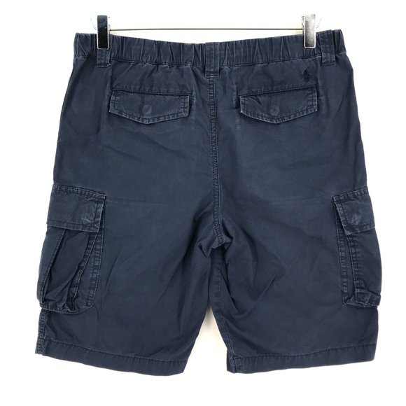 Ralph Lauren Ripstop Cargo Shorts Youth Boys 20 Blue Pony Pockets Elastic Hiking - Picture 2 of 16